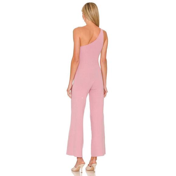Free People Beach Waverly Jumpsuit Ribbed Sweater One Shoulder Lilac Wine NWT S - Picture 2 of 12